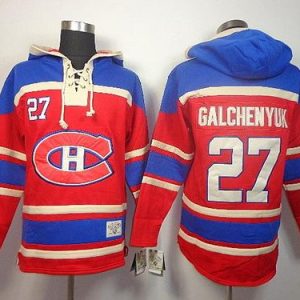 Canadiens #27 Alex Galchenyuk Red Sawyer Hooded Sweatshirt Stitched Jersey