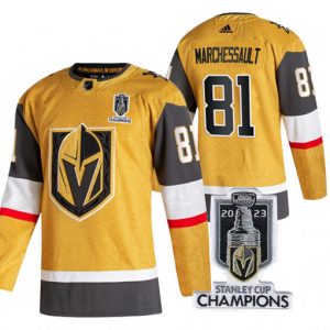 Vegas Golden Knights #81 Jonathan Marchessault Gold 2023 Stanley Cup Champions Stitched Jersey