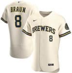 Milwaukee Brewers Cream #8 Ryan Braun Flex Base Stitched Jersey