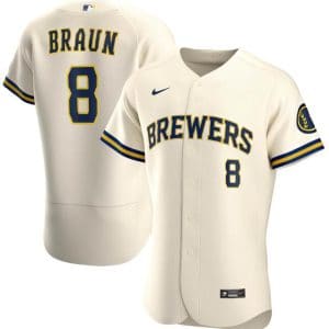 Milwaukee Brewers Cream #8 Ryan Braun Flex Base Stitched Jersey