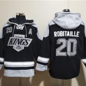 Los Angeles Kings #20 Luc Robitaille Black Ageless Must-Have Lace-Up Pullover Hoodie
