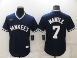 New York Yankees #7 Mickey Mantle Navy Stitched Baseball Jersey