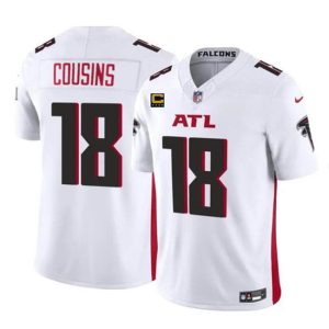 Atlanta Falcons #18 Kirk Cousins White 2024 F.U.S.E With 4-Star C Patch Vapor Untouchable Limited Stitched Jersey