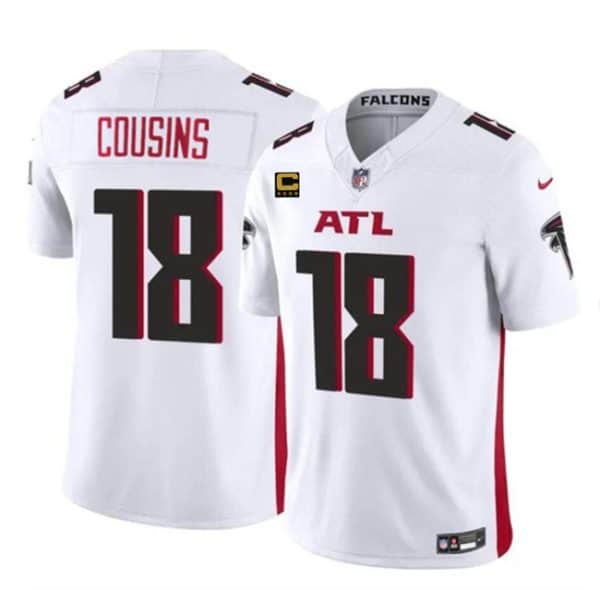 Atlanta Falcons #18 Kirk Cousins White 2024 F.U.S.E With 4-Star C Patch Vapor Untouchable Limited Stitched Jersey
