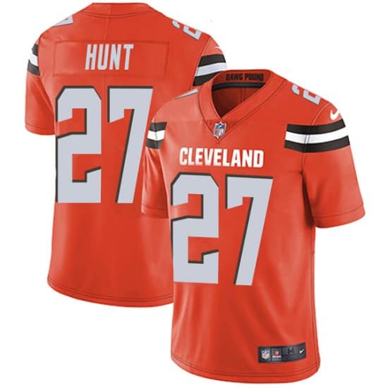 Cleveland Browns #27 Kareem Hunt Orange Vapor Untouchable Limited Stitched Jersey