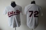 1990 Mitchell And Ness White Sox #72 Carlton Fisk White Throwback Stitched Jersey