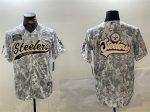 Pittsburgh Steelers Team Big Logo 2024 Arctic Camo Salute To Service Stitched Jersey
