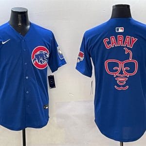 Chicago Cubs Royal Harry Caray 'Holy Cow' Patch Limited Stitched Jersey