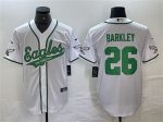 Philadelphia Eagles #26 Saquon Barkley White Cool Base Stitched Jersey