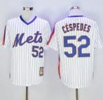 Mets #52 Yoenis Cespedes White(Blue Strip) Cooperstown Stitched Jersey