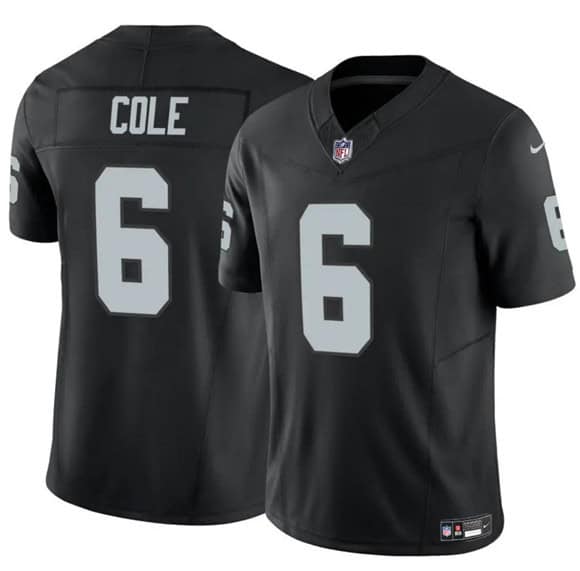 Las Vegas Raiders #6 A.J. Cole Black 2025 F.U.S.E. Vapor Untouchable Limited Stitched Jersey