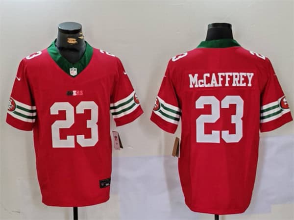 San Francisco 49ers #23 Christian McCaffrey Red F.U.S.E. Mexico Vapor Limited Stitched Jersey