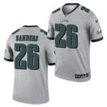 Philadelphia Eagles #26 Miles Sanders Silver 2021 Inverted Legend Stitched Jersey