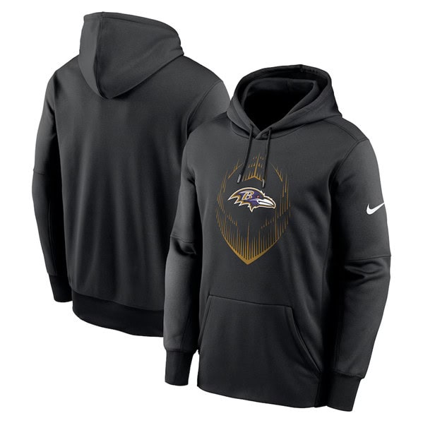 Baltimore Ravens Black Icon Performance Pullover Hoodie