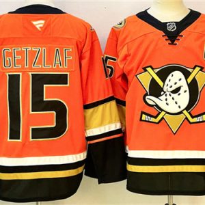Anaheim Ducks #15 Ryan Getzlaf Orange Black 2024-25 With C Patch Stitched Jersey