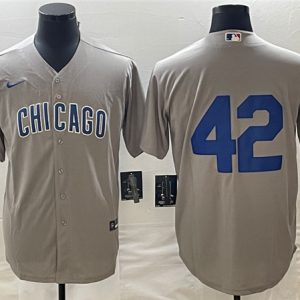 Chicago Cubs #42 Bruce Sutter Gray Cool Base Stitched Jersey