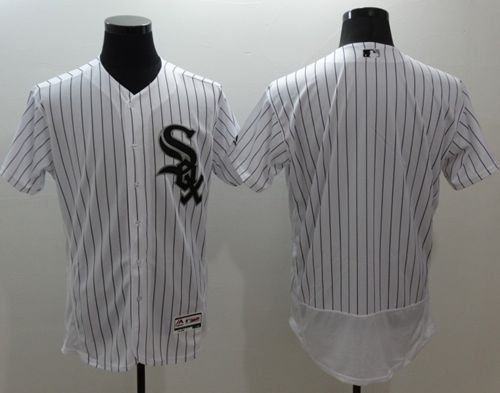 White Sox Blank White(Black Strip) Flexbase Authentic Collection Stitched Jersey