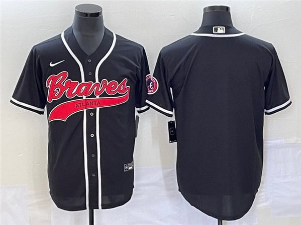 Atlanta Braves Blank Black Cool Base With Patch Stitched Jersey