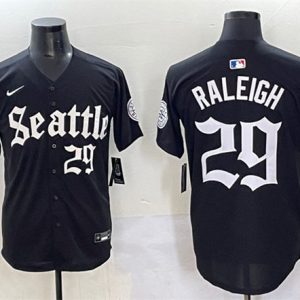 Seattle Mariners #29 Cal Raleigh Black 'Deep Sea Gothic Edition' Vapor Premier Limited Stitched Jersey