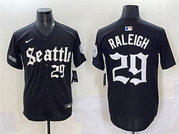 Seattle Mariners #29 Cal Raleigh Black 'Deep Sea Gothic Edition' Vapor Premier Limited Stitched Jersey