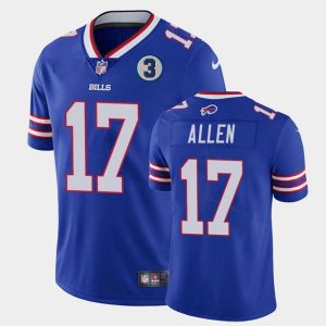 Buffalo Bills #17 Josh Allen Blue With NO.3 Patch Vapor Untouchable Limited Stitched Jersey