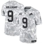 Detroit Lions #9 Jameson Williams Arctic Camo 2024 F.U.S.E. Salute To Service Limited Stitched Jersey