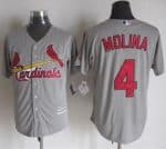 Cardinals #4 Yadier Molina Grey New Cool Base Stitched Jersey