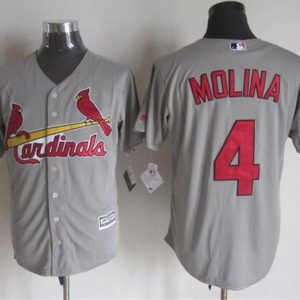 Cardinals #4 Yadier Molina Grey New Cool Base Stitched Jersey