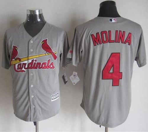 Cardinals #4 Yadier Molina Grey New Cool Base Stitched Jersey