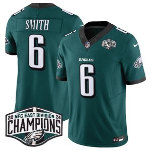 Philadelphia Eagles #6 DeVonta Smith Green 2024 New NFC East Champions F.U.S.E. Vapor Untouchable Limited Stitched Jersey