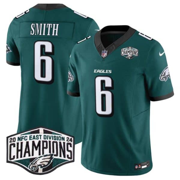 Philadelphia Eagles #6 DeVonta Smith Green 2024 New NFC East Champions F.U.S.E. Vapor Untouchable Limited Stitched Jersey