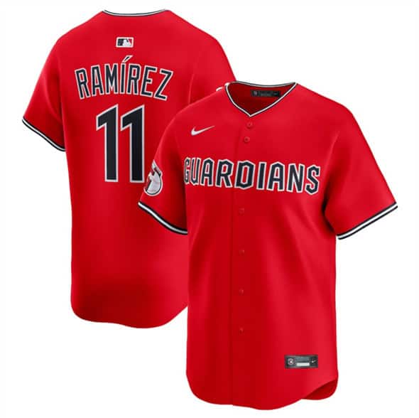 Cleveland Guardians #11 Jose Ramirez Red Alternate Limited Stitched Jersey
