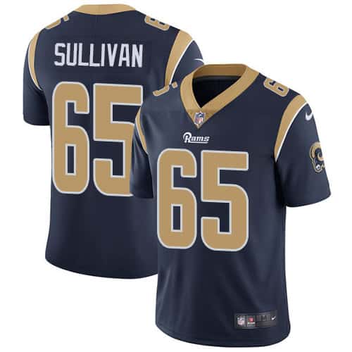 Los Angeles Rams #65 John Sullivan Navy Blue Vapor Untouchable Limited Stitched Jersey