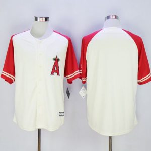 Angels Of Anaheim Blank Cream Red Exclusive New Cool Base Stitched Jersey