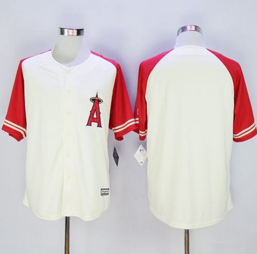 Angels Of Anaheim Blank Cream Red Exclusive New Cool Base Stitched Jersey