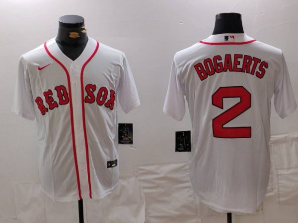 Boston Red Sox #2 Xander Bogaerts White Stitched Jersey