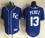 Royals #13 Salvador Perez Royal Blue Flexbase Authentic Collection Stitched Jersey