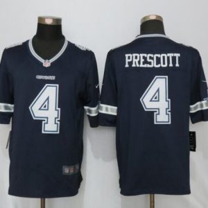Cowboys #4 Dak Prescott Navy Blue Team Color Stitched Limited Nike Jersey