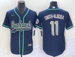 Seattle Seahawks #11 Jaxon Smith-Njigba Navy With Patch Cool Base Stitched Jersey