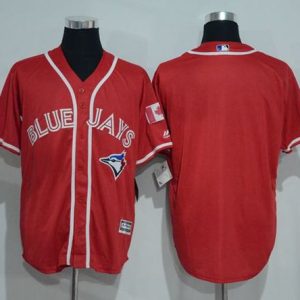 Blue Jays Blank Red New Cool Base Canada Day Stitched Jersey