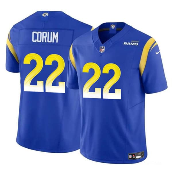 Los Angeles Rams #22 Blake Corum Blue 2024 Draft F.U.S.E. Vapor Untouchable Stitched Jersey
