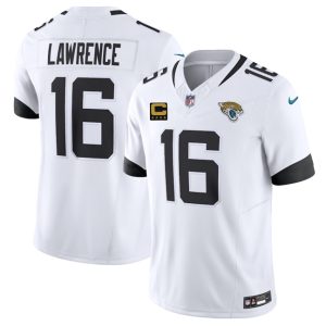 Jacksonville Jaguars #16 Trevor Lawrence White 2025 F.U.S.E. With 4-Star C Patch Vapor Limited Stitched Jersey