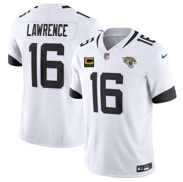 Jacksonville Jaguars #16 Trevor Lawrence White 2025 F.U.S.E. With 4-Star C Patch Vapor Limited Stitched Jersey