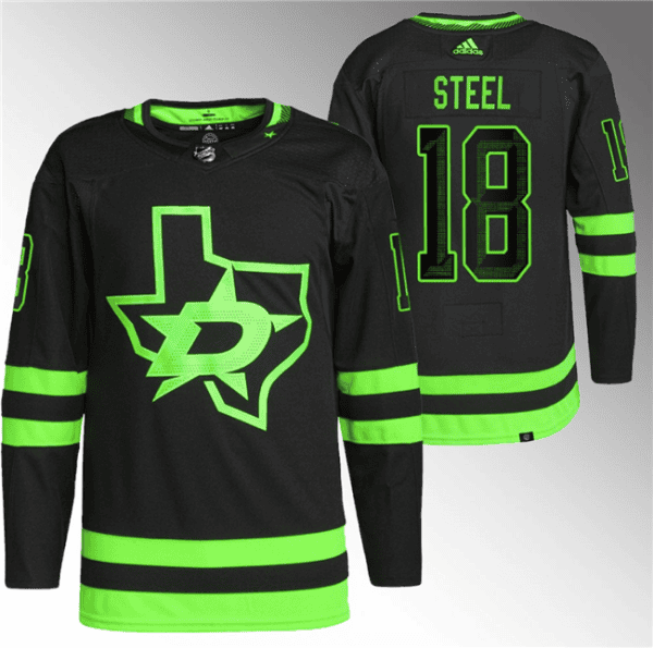Dallas Stars #18 Sam Steel Black Stitched Jersey