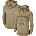 New Orleans Saints Khaki 2019 Salute To Service Therma Pullover Hoodie(Run Small)