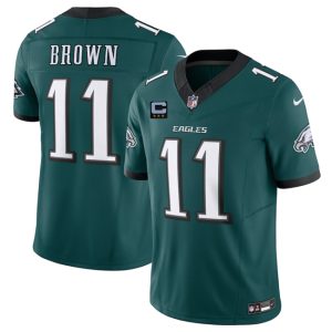 Philadelphia Eagles #11 A.J. Brown Green 2025 F.U.S.E. With 3-Star C Patch Vapor Untouchable Limited Stitched Jersey