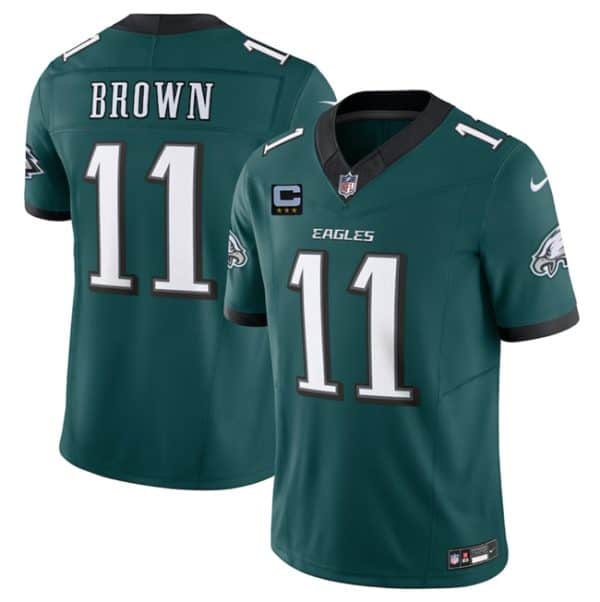 Philadelphia Eagles #11 A.J. Brown Green 2025 F.U.S.E. With 3-Star C Patch Vapor Untouchable Limited Stitched Jersey