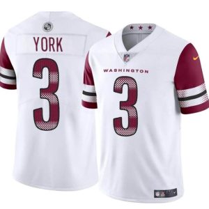 Washington Commanders #3 Cade York White 2024 Vapor Limited Stitched Jersey