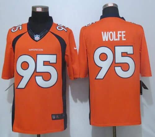 Broncos #95 Derek Wolfe Orange Team Color Stitched New Limited Nike Jersey