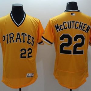Pirates #22 Andrew McCutchen Gold Flexbase Authentic Collection Cooperstown Stitched Jersey